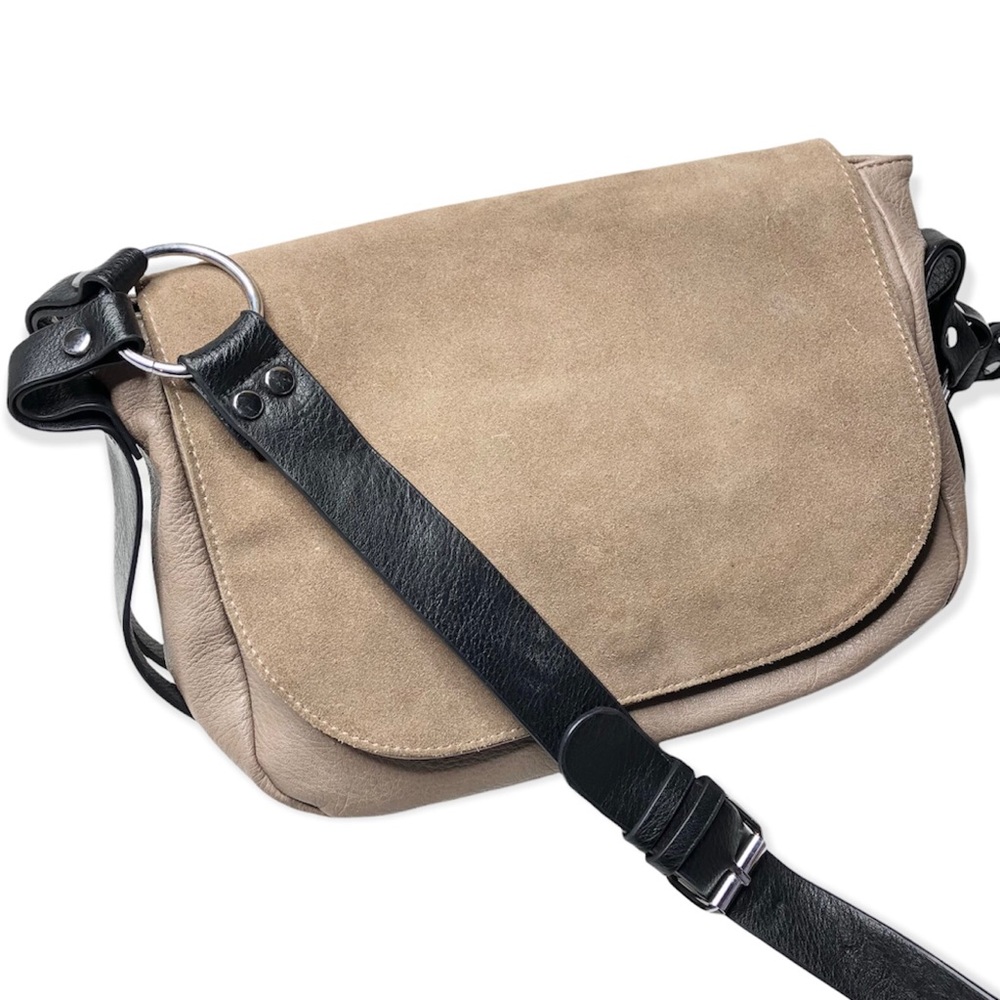 3/$20 ANTIK KRAFT Vegan Leather Shoulder Bag Taupe Black